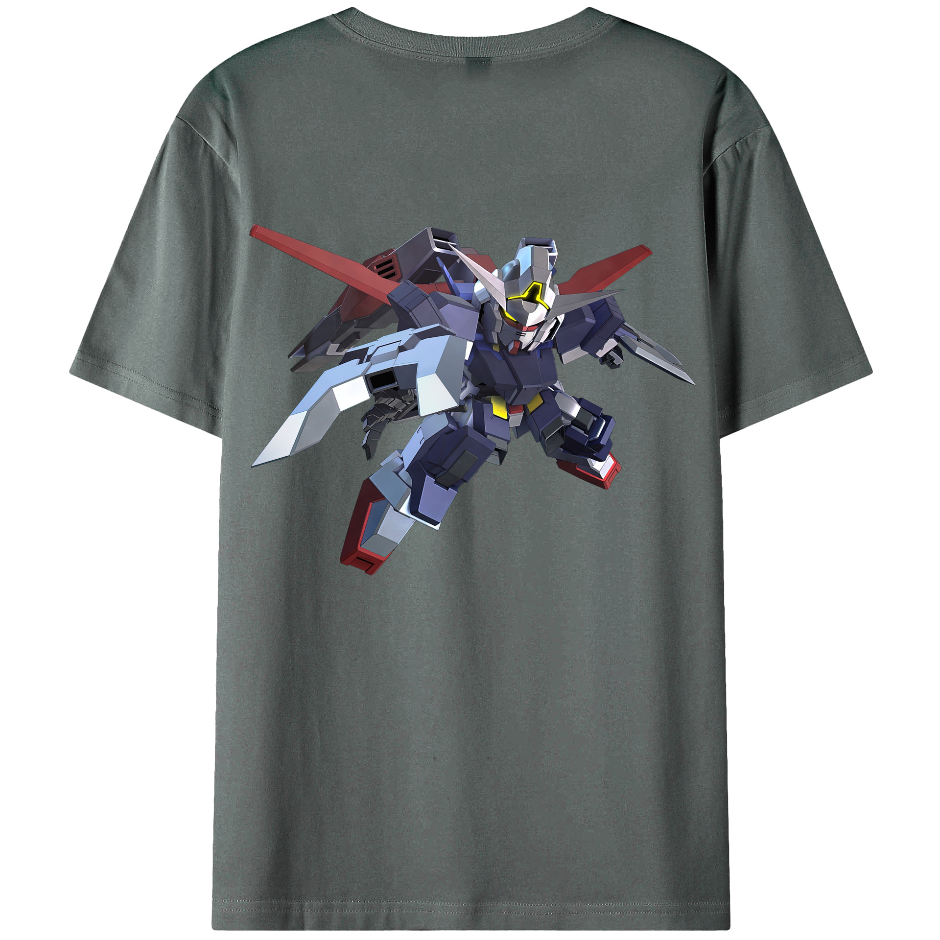 （画像用） 機動戦士ガンダム Mobile Suit Gundam 綿100％ メンズ半袖Tシャツ（バックプリント） 通気性